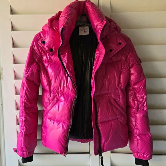 S13 Girls Gloss Mogul Glossy Puffer Jacket - Picture 3 of 9